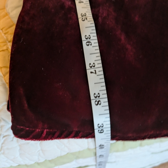 Kleen Deep Red Velvet Maxi Skirt with Unique Silhouette- See Video- Measures L - Picture 5 of 5
